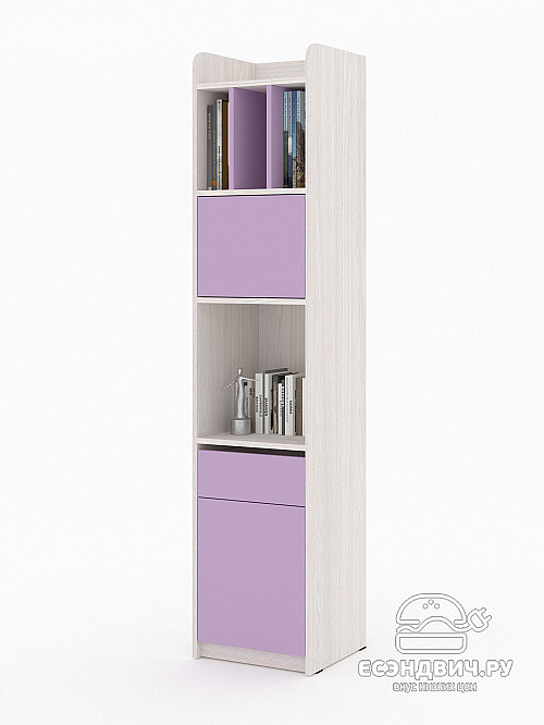 Шкаф-пенал 2 40х180 "Лаворо" (Анкор белый / Ирис) /1934