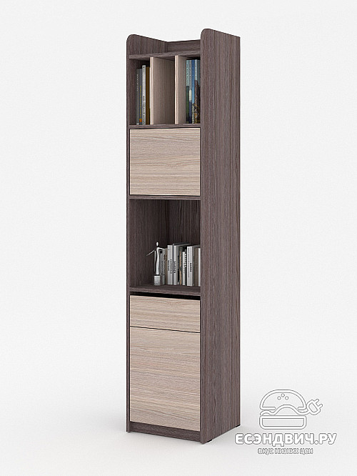 Шкаф-пенал 2 40х180 "Лаворо" (Анкор темный / Анкор светлый) /1934