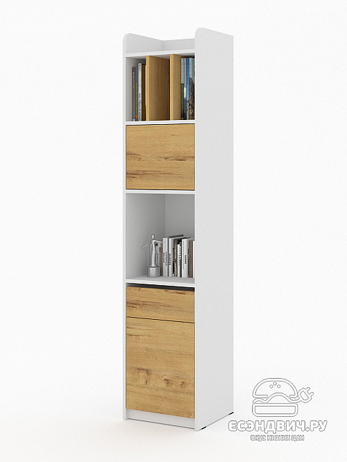 Шкаф-пенал 2 40х180 "Лаворо" (Белый/Дуб бунратти) /1934