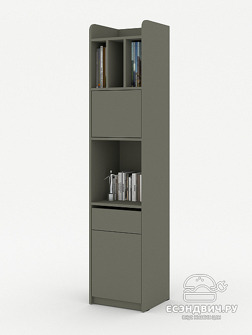 Шкаф-пенал 2 40х180 "Лаворо" (Хаки / Хаки) /1934