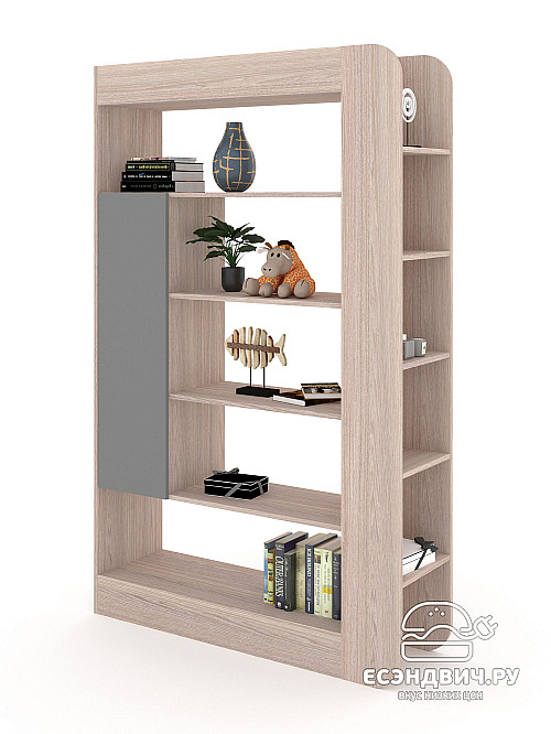 Стеллаж 120х190 alt "Лаворо" (Анкор светлый / Вулканический серый) /1964