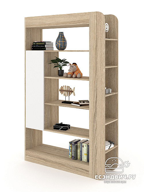 Стеллаж 120х190 alt "Лаворо" (Дуб сонома / Белый) /1964