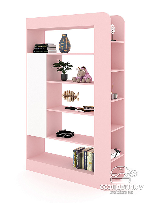 Стеллаж 120х190 alt "Лаворо" (Розовый кварц / Белый) /1964