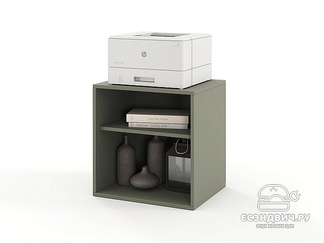 Тумба с полкой для офисной техники 50х51 grand "Лаворо" (Хаки / Хаки) /1660