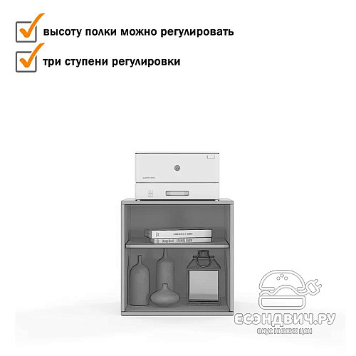 Тумба с полкой для офисной техники 50х51 grand "Лаворо" (Хаки / Хаки) /1660