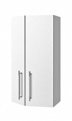 Шкаф торцевой 400 левый "Лакрима" (МДФ металлик) (Белый) /DSV/Olv/ПТ400 - 1