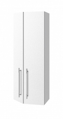 Шкаф высокий торцевой 400 левый"Лакрима" (МДФ металлик) (Белый) /DSV/Olv/ВПТ400L - 1