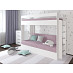 Кровать двухъярусная с диваном "Лаворо" (Белый/Рогожка Savana Plus Dimrose (AT)) D