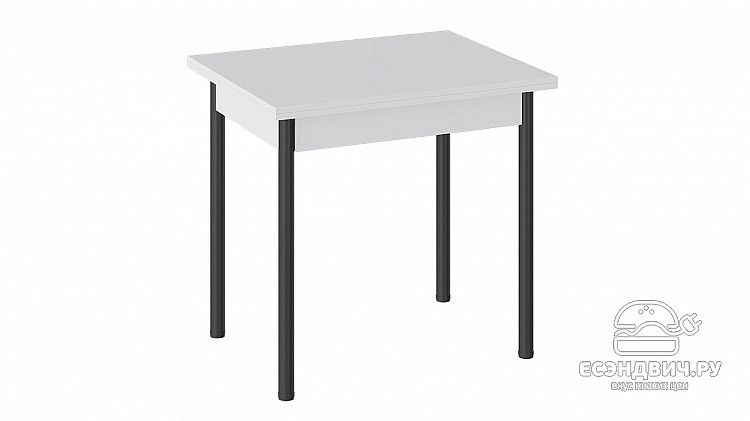 Стол раздвижной 0,8 "Rondo" (Белый/Черный муар) -Tr-Рд2